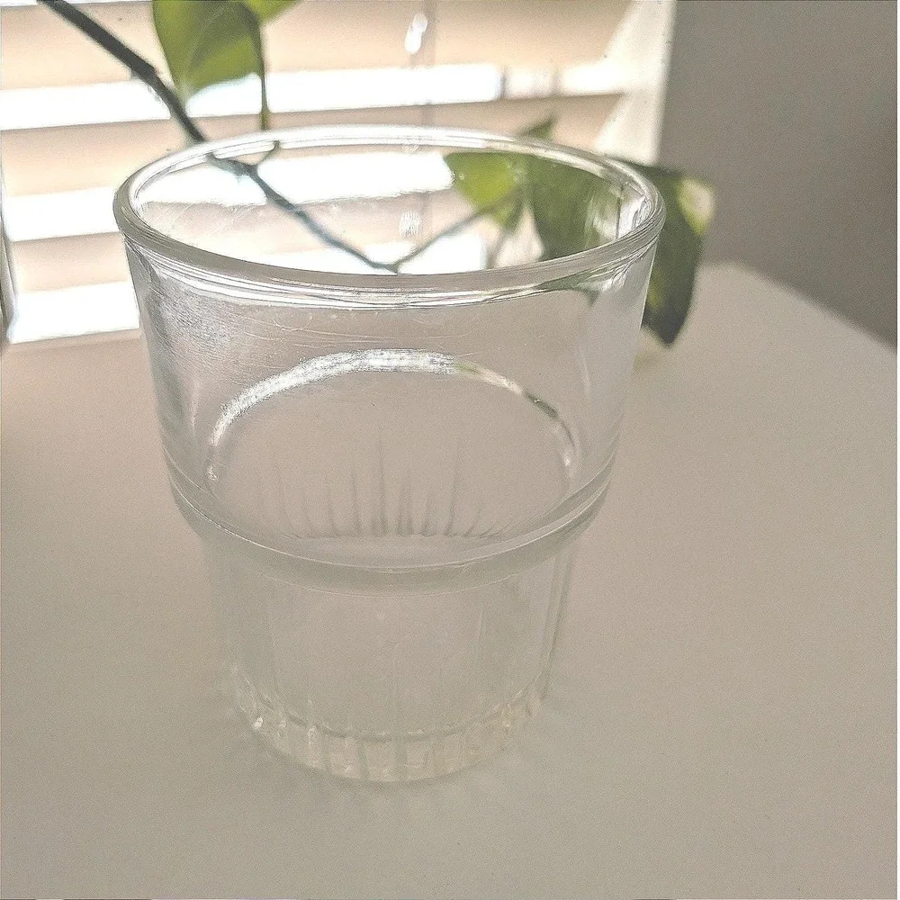 France Bistro Duralex Glass Tumbler Unisex Small Clear Excellent Ribbed Espresso